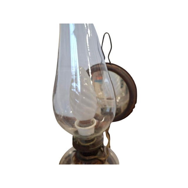 Vintage Electrified Oil Lamps with Reflective Mirror from Ditmar, 1950, Set of 2 For Sale - Image 3 of 10