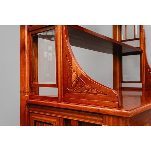 Art Nouveau Bookcase in Mahogany, Early 20th Century For Sale - Image 9 of 18