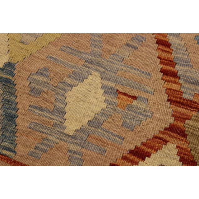 1990s Bohemian Kilim Beige Rust Wool Rug - 5'1" X 6'8" For Sale - Image 5 of 7