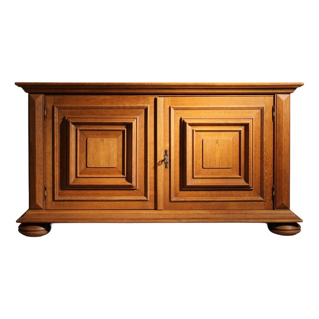Brutalist Oak 2-Door Sideboard, Germany, 1970s For Sale
