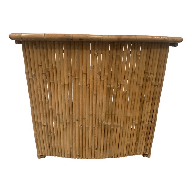 20th Century Woven Bamboo Demi-Lune Bar For Sale