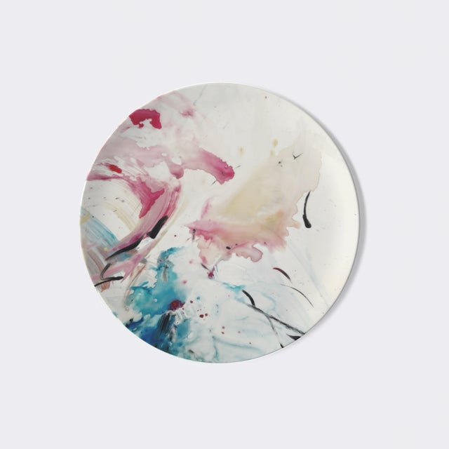 Limited Edition Set of 8 "Love Liberates" Fine Bone China Plates by Fanyu Lin For Sale - Image 10 of 12