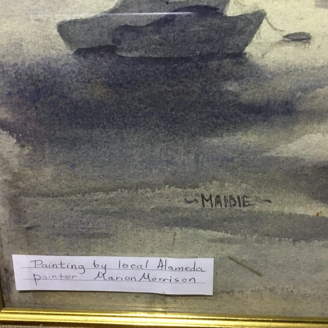 A beautiful signed watercolor painting of a wharf in Monterey, CA. The painting is in excellent condition, the frame shows...