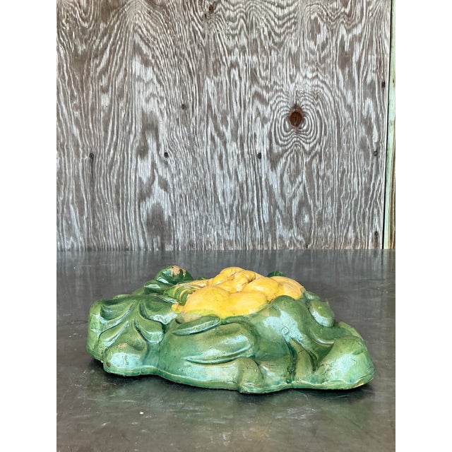 Ceramic Vintage Regency Glazed Terracotta Face Sculpture For Sale - Image 7 of 7