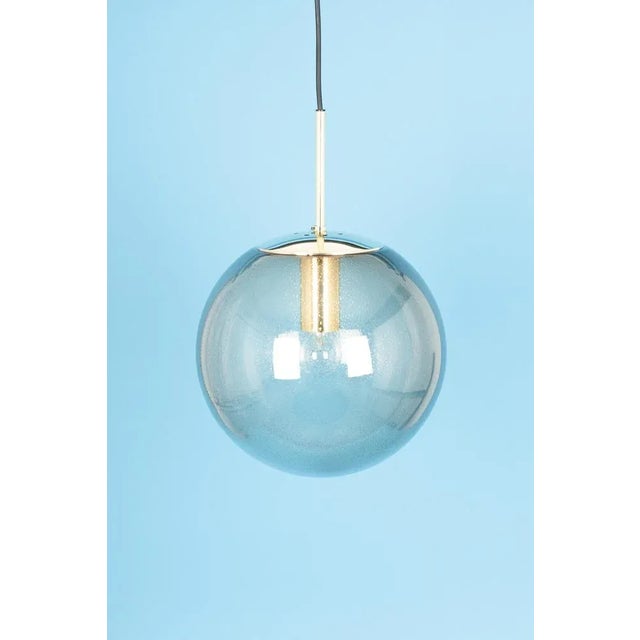 Brass with Smoked Glass Ball Pendant from Limburg, Germany, 1970s For Sale - Image 11 of 13