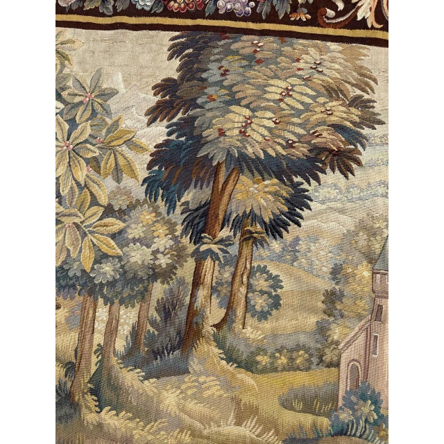 Vintage French Handwoven Aubusson Tapestry, 1940s For Sale - Image 9 of 18