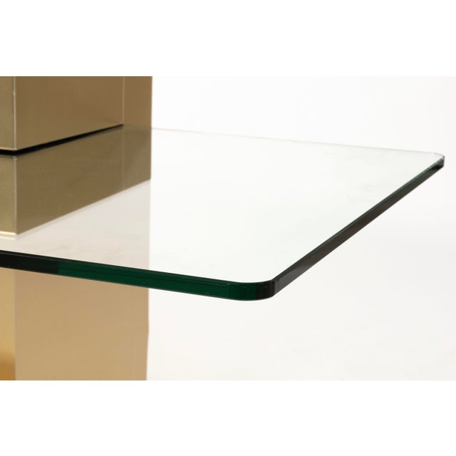 Mid-Century Modern Cityscape Brass and Glass Floating Coffee Table by Paul Evans For Sale - Image 3 of 8