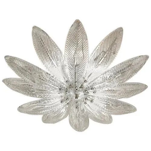 Gold Palmette Shallow Flush Ceiling Mount by Silvio Piattelli For Sale - Image 8 of 8