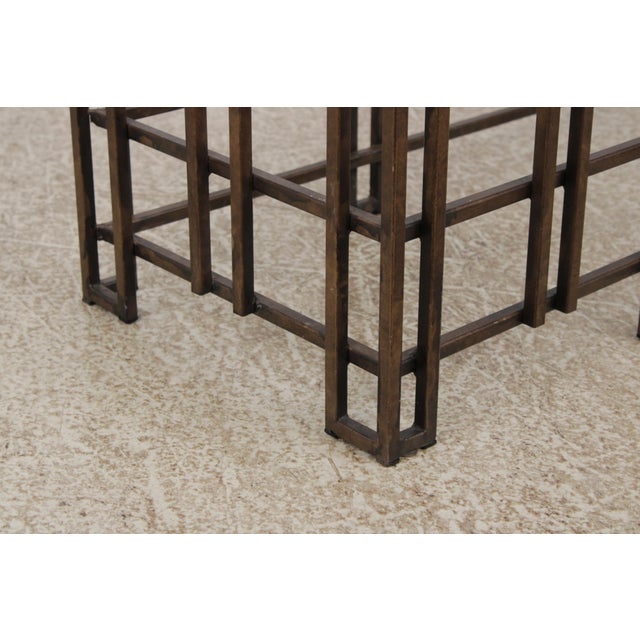 French Style Iron & Steel Base Stone Top Console Table For Sale - Image 12 of 15
