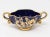 Vintage Italian pottery decorative handled bowl with gilt floral decoration.