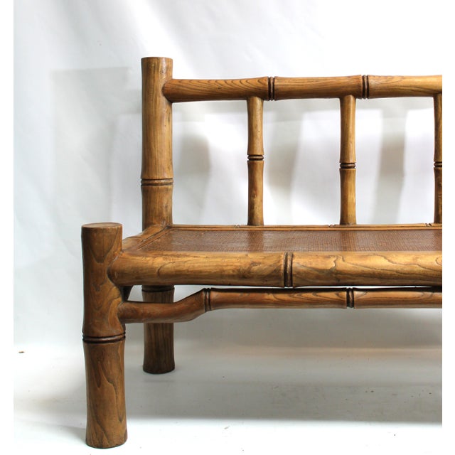 Bamboo Loveseat Bench For Sale - Image 4 of 9