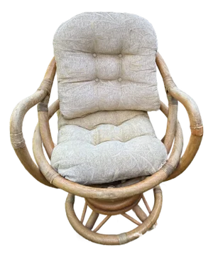 Vintage Rattan Swivel Chair