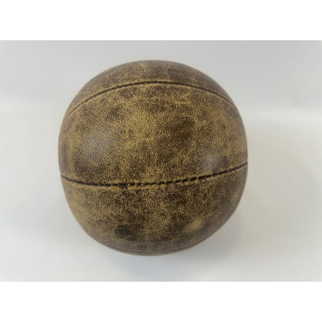 1950s Leather Medicine Ball, Poland, 1950s For Sale - Image 5 of 9