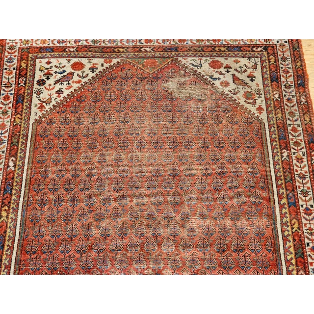 Red Vintage Persian Malayer Rug, Allover Paisley Pattern, Handwoven, Burgundy & Ivory, 4’ X 7’ For Sale - Image 8 of 12