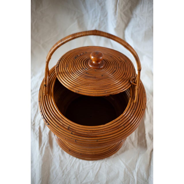 Decorative Rattan Basket from Vivai del Sud, Italy, 1960s For Sale - Image 4 of 12