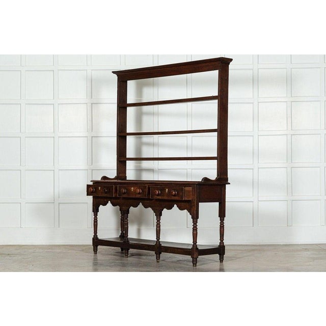 Mid 18th Century Antique English George II Oak Potboard Dresser, 1760 For Sale - Image 5 of 17