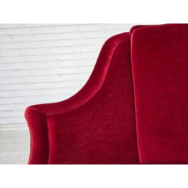 Danish Armchair in Velour with Ash Legs, 1960s For Sale - Image 18 of 18