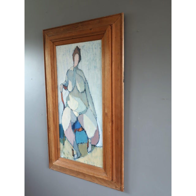 1950 Mid-Century Modern 'The Patience of Form' Swedish Vintage Abstract Figurative Oil Painting, Framed For Sale - Image 4 of 13