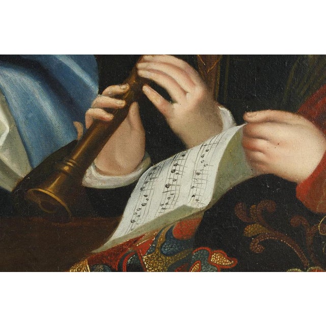 After J-F Courtin, The Zither Player, 1850, Oil on Canvas, Framed For Sale - Image 15 of 18