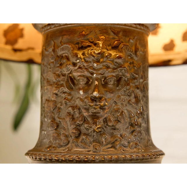 A wonderfully moody pair of vintage table lamps featuring ornate metal bases paired with deep plum velvet shades. The...