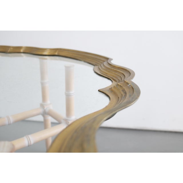 Wood Coffee Table in Bamboo and Brass by Lysberg Hansen & Therp, Denmark, 1970s For Sale - Image 7 of 9
