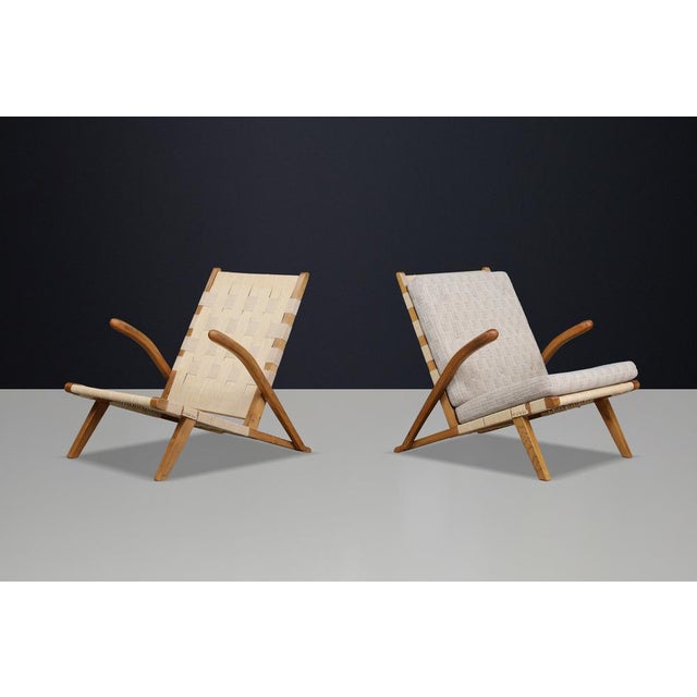 Sculptural Oak Lounge Chairs, Europe, 1960s, Set of 2 For Sale - Image 12 of 14