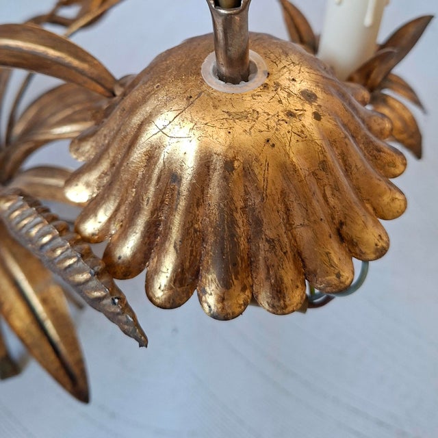 Metal Wheat Sheaf Chandelier, 1960s For Sale - Image 7 of 8
