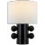 Tiglia Low Table Lamp in Black with Linen Shade Designer: Kelly Wearstler Height: 20.5" Shade Detail: 14.75" x 14.75" x...
