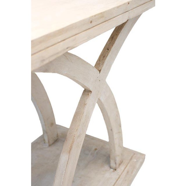 1980s Console Table With Elegant Crossing Leg Pattern For Sale - Image 5 of 10