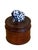 Brown Late 20th Century Thai Turned Wood Trinket Box With Blue & White Ceramic Dog Finial For Sale - Image 8 of 9