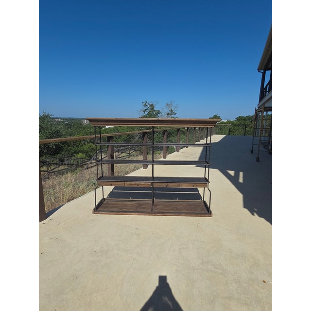 Mercantile Iron and Wood Display Rack With Drawers For Sale In San Antonio - Image 6 of 17