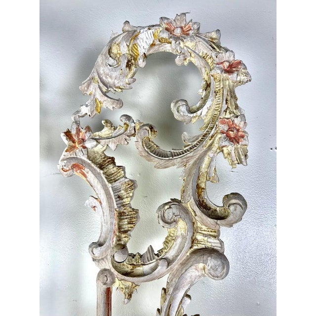 Wood Pair of 19th Century Italian Rococo Carvings on Wood Bases, Distressed For Sale - Image 7 of 17