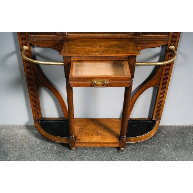 Art Nouveau Wardrobe with Mirror, Early 20th Century For Sale - Image 5 of 16