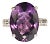 Oval Amethyst in Sterling Silver Engraved Ring For Sale