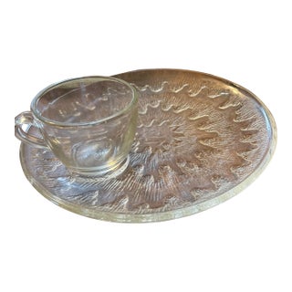 Mid 20th Century Indiana Glass Snack Plate Set - 24 Piece For Sale