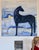 Large 48 " x 48" x 3" original painting by Kirtsen Kainz of Montana. This bold horse is painting with energetic brush...