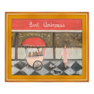 Sant Ambroeus by Alice Ford in Gold Frame, XS Art Print For Sale