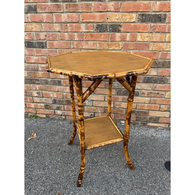 19th Century Hexagonal Bamboo Table For Sale - Image 4 of 7