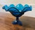 Viking Art Glass Bluenique Epic Three Footed Compote For Sale - Image 6 of 12