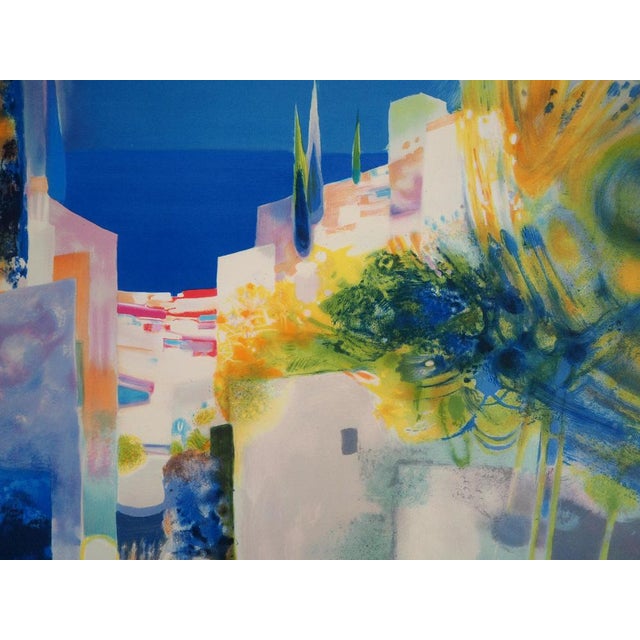 Modern Daniel Gelis, Village en bord de mer, Lithograph For Sale - Image 3 of 7