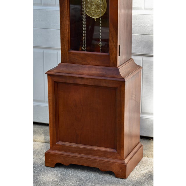 Hermle Alexandria Grandfather Clock Cherry Wood Moon Phase Westminster Chime For Sale - Image 11 of 15