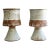 1960s Los Artesanos Puerto Rico Stoneware Goblets Pair, Hal Lasky Mid Century Pedestal Cups, Sgraffito Ceramic - a Pair For Sale