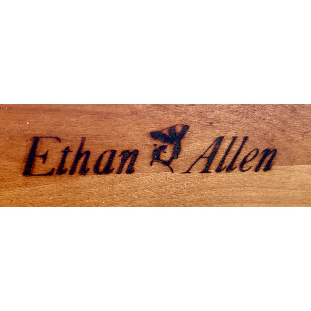 Vtg. Ethan Allen Nutmeg American Style Three Drawer Maple Chest W/Mica Top For Sale - Image 15 of 15