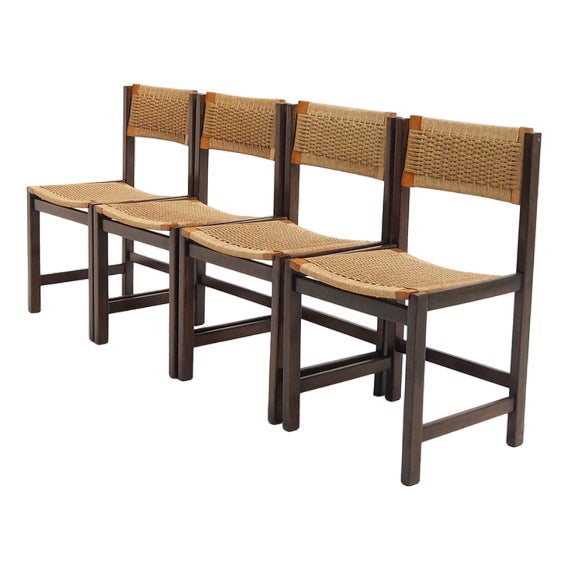 Vintage Dining Chairs in the style of Martin Visser, 1960s, Set of 4 For Sale