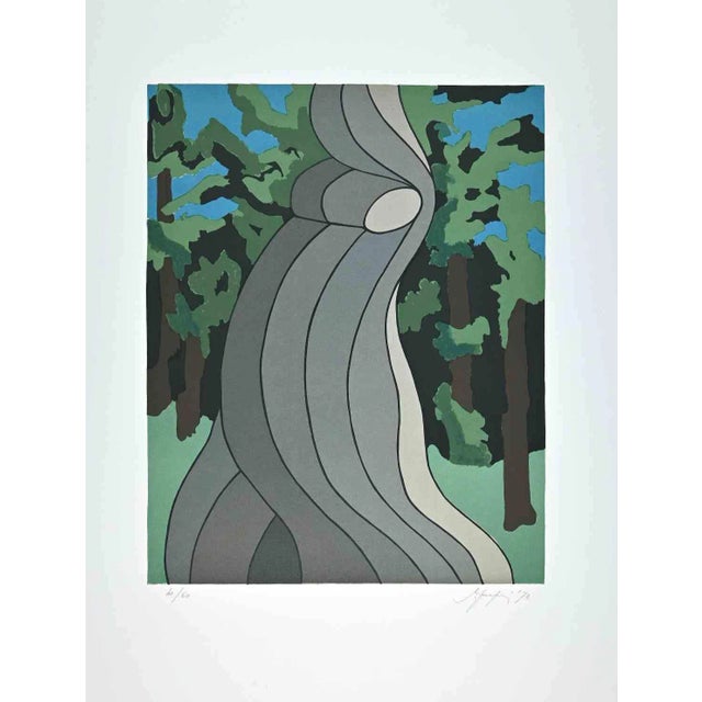 Amintore Fanfani, Abstract Composition, Original Screen Print, 1972 For Sale