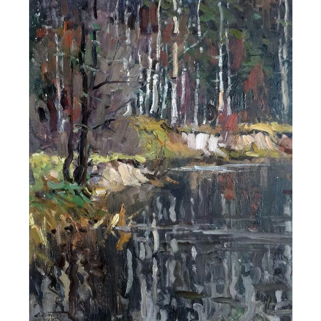 Edgars Vinters, Autumn, 1967, Oil on Cardboard For Sale - Image 4 of 4