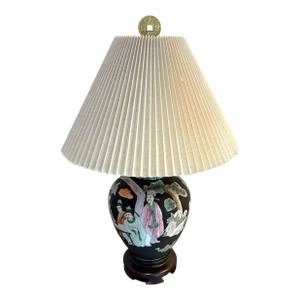 Black Ceramic Chinese Table Lamp