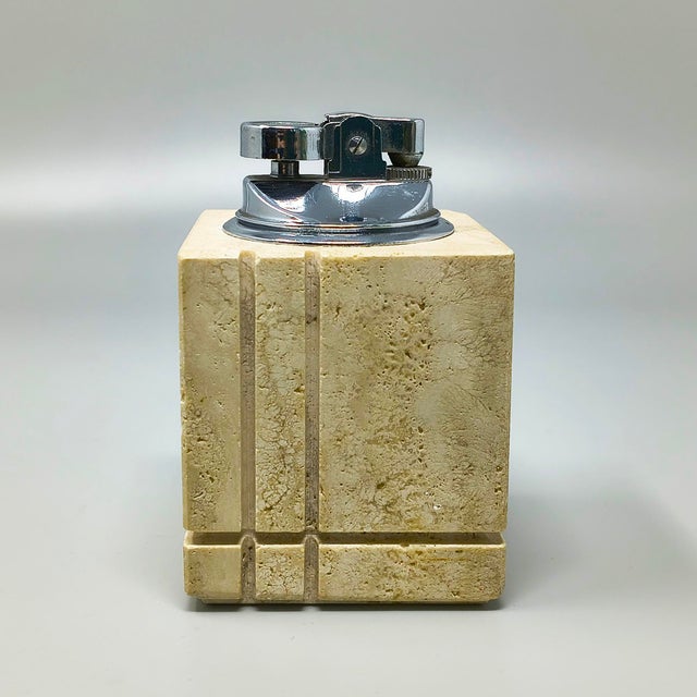 Travertine Smoking Set by Enzo Mari for Fratelli Mannelli, 1970s, Set of 2 For Sale - Image 4 of 11