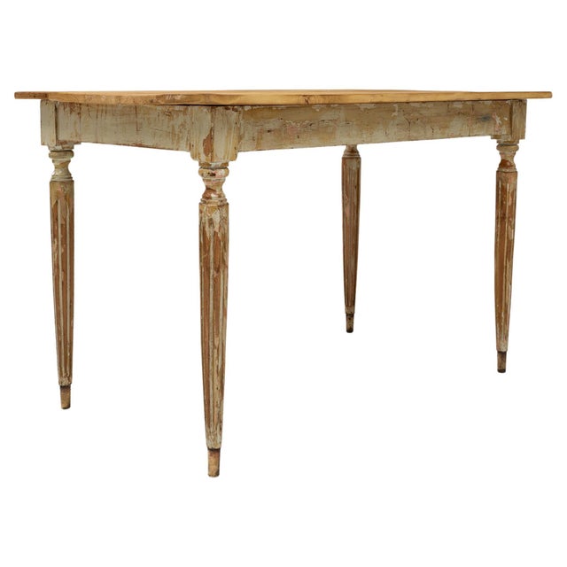 20th Century French Gustavian Wood Patinated Side Table For Sale - Image 10 of 18