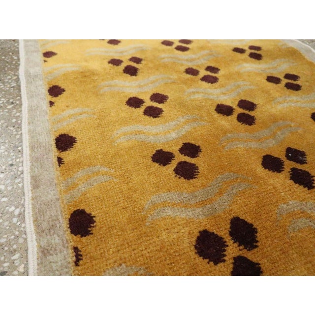 Art Deco Galerie Shabab Collection Mid-20th Century Turkish Anatolian Deco Throw Rug For Sale - Image 3 of 7